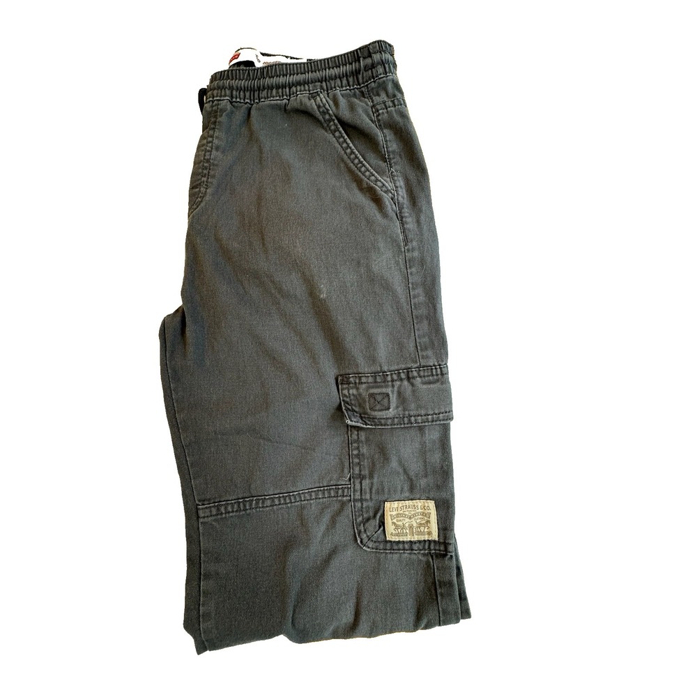 Levis Cargo Jogger Pants Charcoal Size L Youth Boy‎ Elastic Waist - Picture 6 of 8